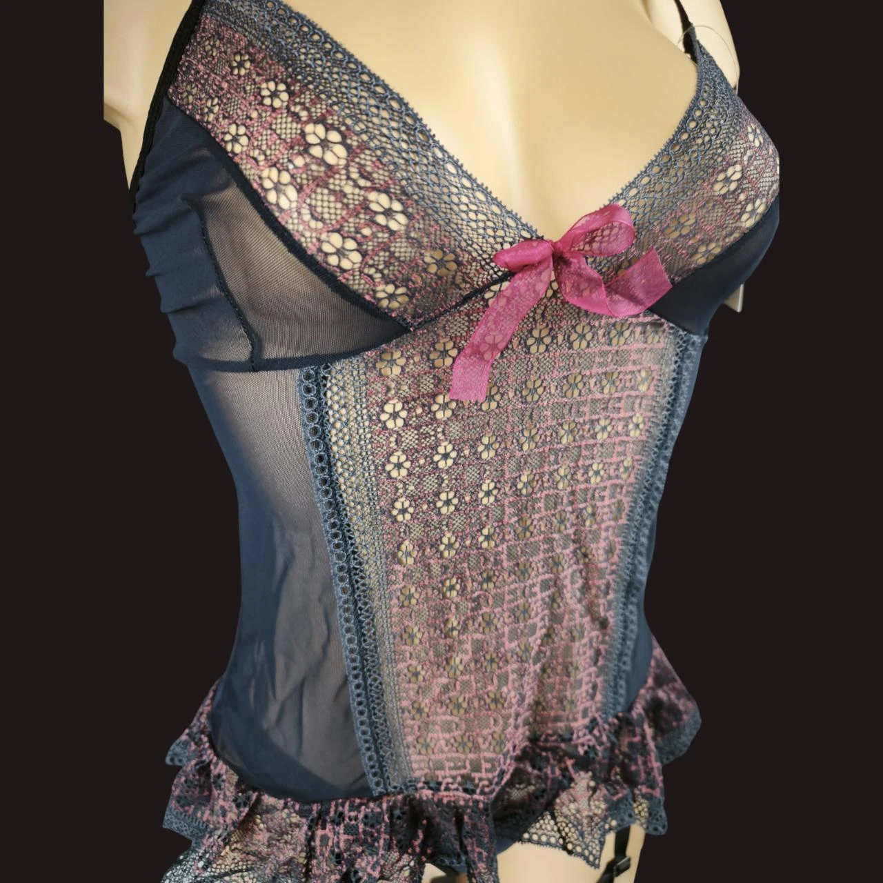 Conjunto de lingerie Guêpière + String Marca Casmir "Elise Corset" Novo G/GG 40/42 – photo 7